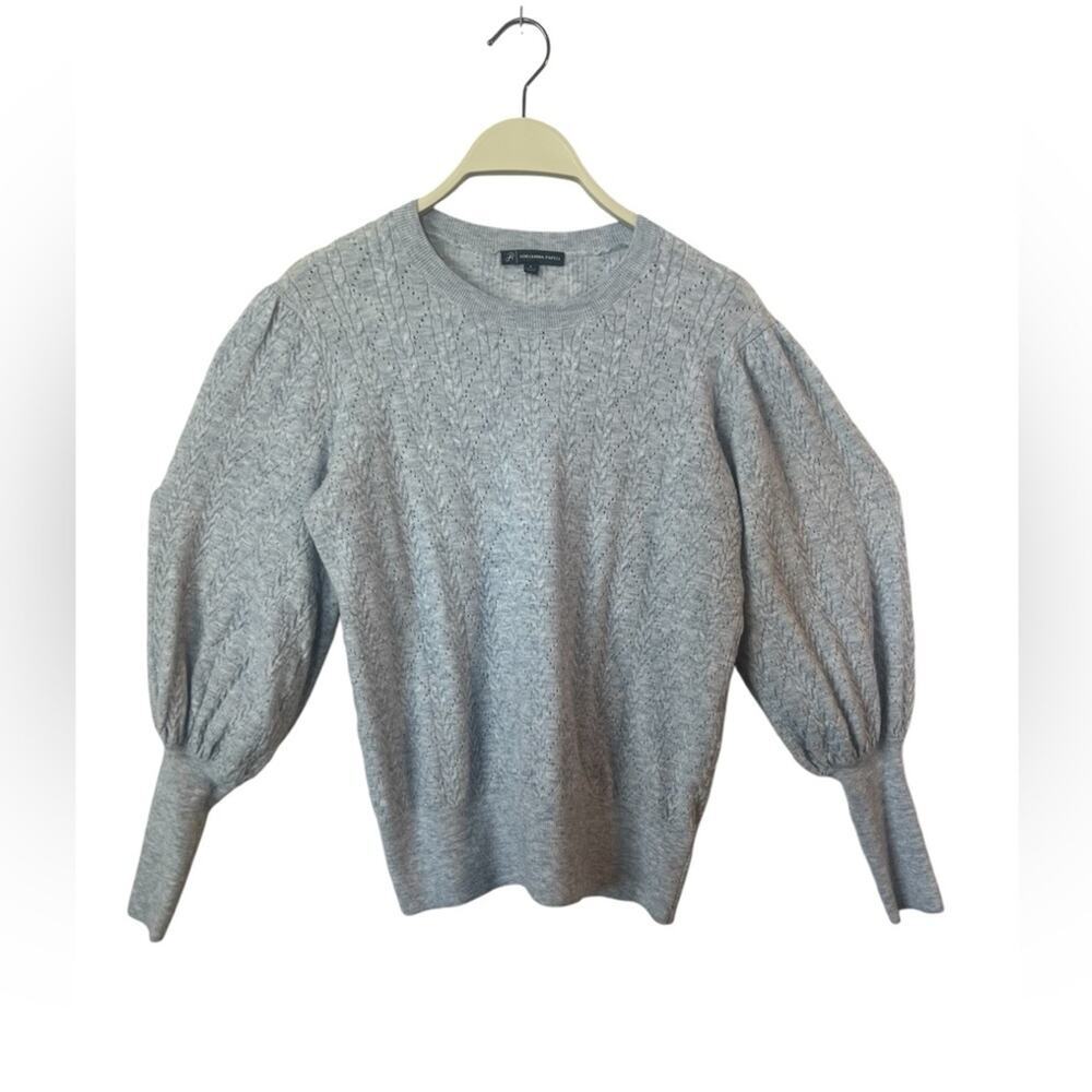 ADRIANNA PAPPEL BELL SLLEVE CREW NECK SOFT SWEATER